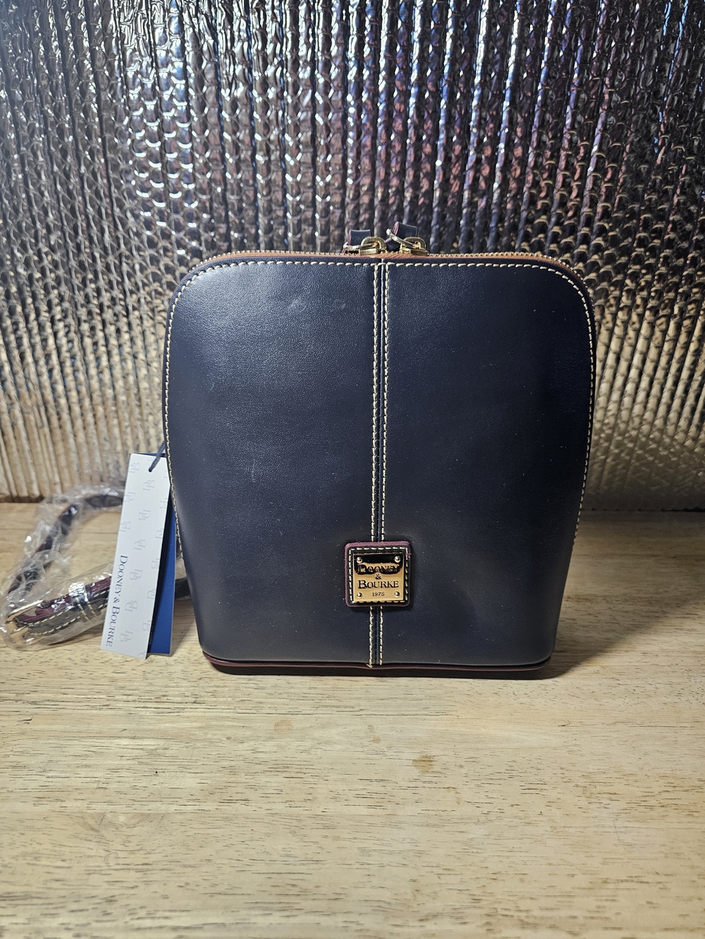 New Dooney & Bourke Black Leather Crossbody Bag